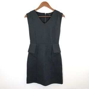 Dark Grey Cotton Peplum Sheath Style Dress Size XS